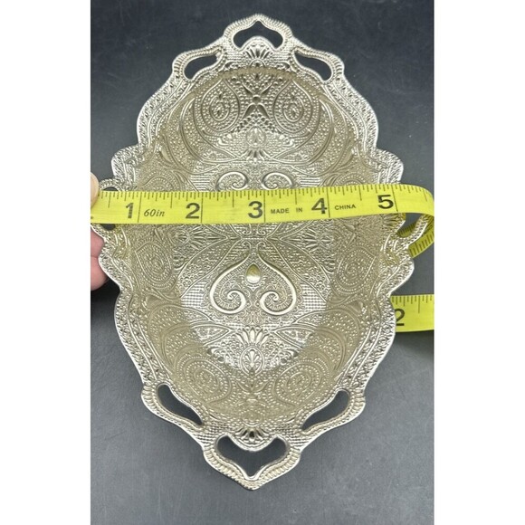 VTG Sena 273 Metal Heart Serving /Trinket /Soap Dish 8” X 5.5” Made In Turkey - Picture 9 of 10